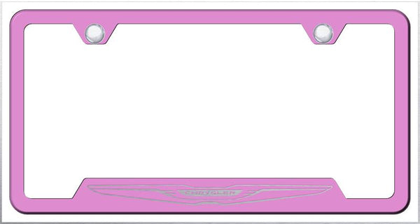 Chrysler Chrysler Logo Pink Notched Laser Etched License Frame - GF.CHRL.EP