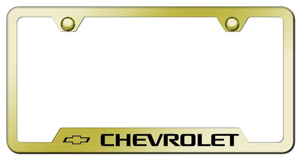 Chevrolet Chevrolet Gold Notched Laser Etched License Frame - GF.CHV.EG