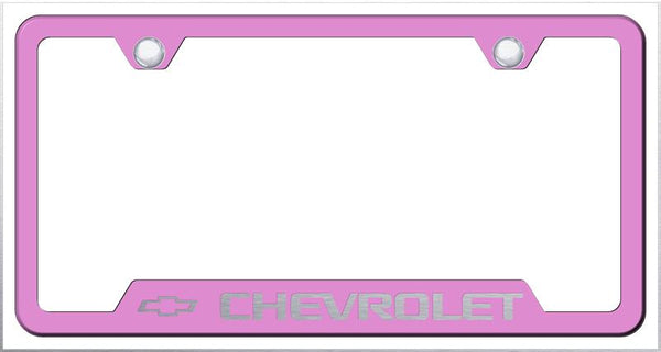 Chevrolet Chevrolet Pink Notched Laser Etched License Frame - GF.CHV.EP