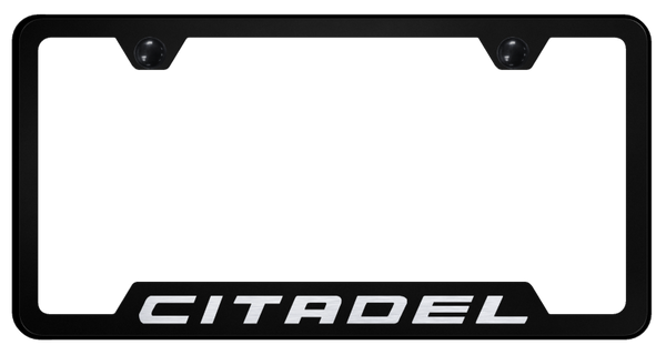 Dodge Citadel Cut-Out Frame - Laser Etched Black License Plate Frame - GF.CITA.EB