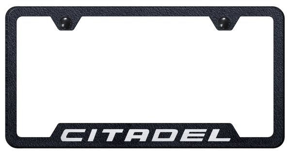 Dodge Citadel Cut-Out Frame - Laser Etched Rugged Black License Plate Frame - GF.CITA.ERB