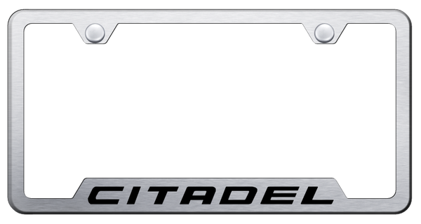 Dodge Citadel Cut-Out Frame - Laser Etched Brushed License Plate Frame - GF.CITA.ES