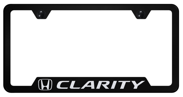 Honda Clarity Cut-Out Frame - Laser Etched Black License Plate Frame - GF.CLAR.EB