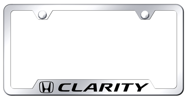 Honda Clarity Cut-Out Frame - Laser Etched Mirrored License Plate Frame - GF.CLAR.EC