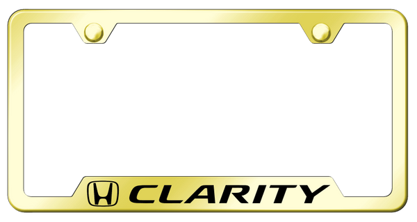 Honda Clarity Cut-Out Frame - Laser Etched Gold License Plate Frame - GF.CLAR.EG