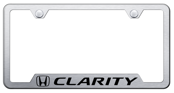 Honda Clarity Cut-Out Frame - Laser Etched Brushed License Plate Frame - GF.CLAR.ES