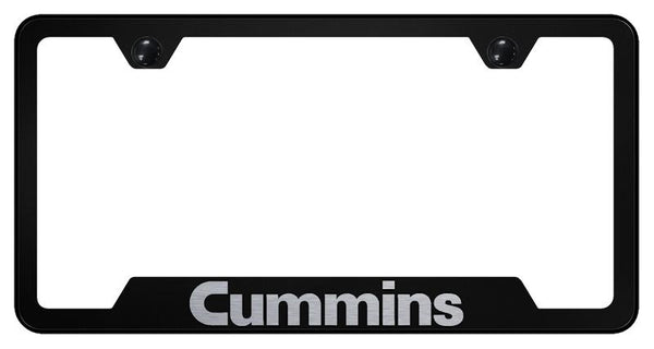 Dodge Cummins Black Notched Laser Etched License Frame - GF.CMN.EB