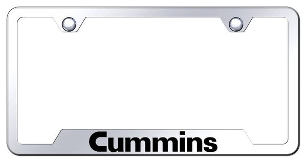 Dodge Cummins Stainless Steel Notched Laser Etched License Frame - GF.CMN.EC