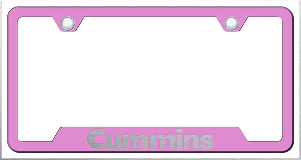 Dodge Cummins Pink Notched Laser Etched License Frame - GF.CMN.EP