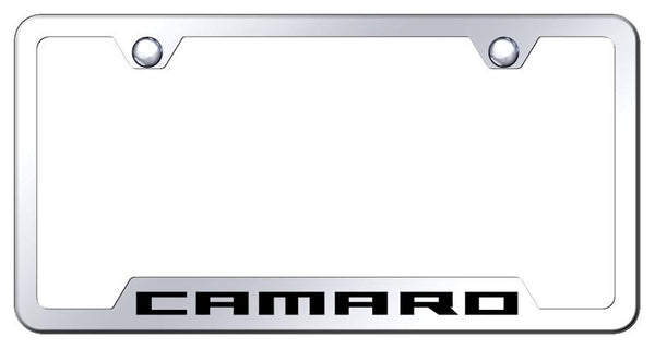 Chevrolet Camaro Stainless Steel Notched Laser Etched License Frame - GF.CMR.EC