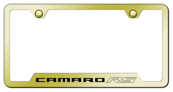 Chevrolet Camaro RS Gold Notched Laser Etched License Frame - GF.CMRRS.EG