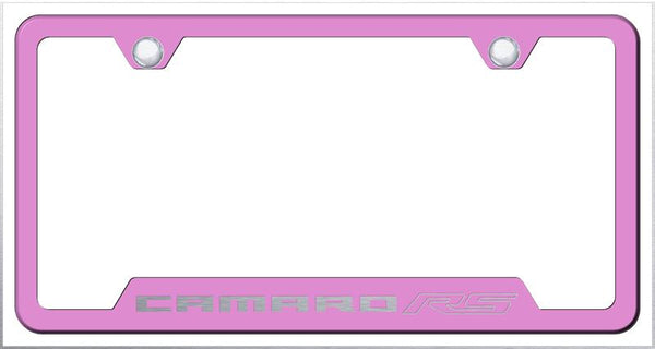 Chevrolet Camaro RS Pink Notched Laser Etched License Frame - GF.CMRRS.EP