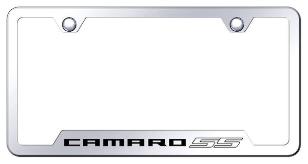 Chevrolet Camaro SS Stainless Steel Notched Laser Etched License Frame - GF.CMRSS.EC