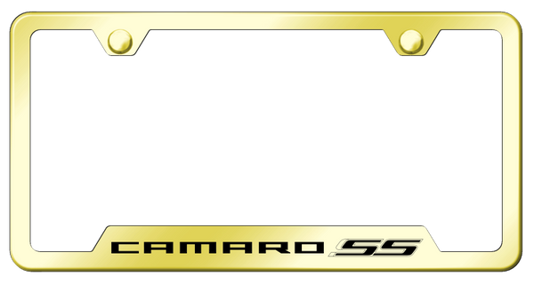 Chevrolet Camaro SS Cut-Out Frame - Laser Etched Gold License Plate Frame - GF.CMRSS.EG