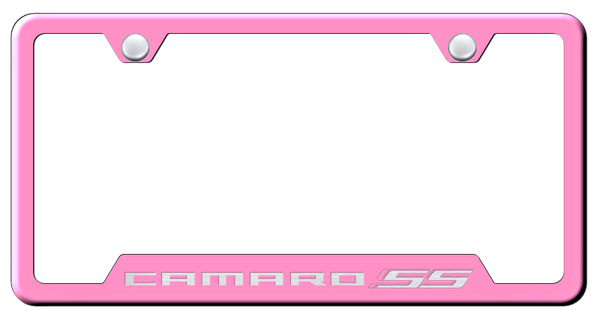 Chevrolet Camaro SS Cut-Out Frame - Laser Etched Pink License Plate Frame - GF.CMRSS.EP