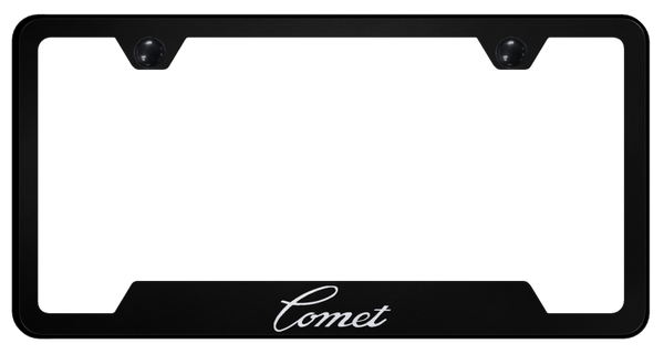 Ford Comet Cut-Out Frame - Laser Etched Black License Plate Frame - GF.CMT.EB