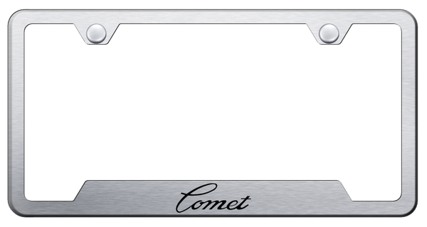 Ford Comet Cut-Out Frame - Laser Etched Brushed License Plate Frame - GF.CMT.ES