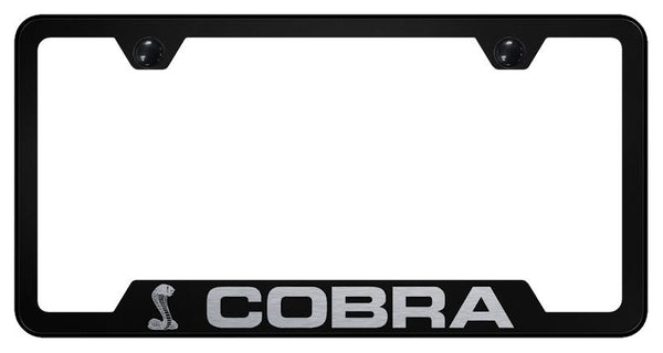 Ford Cobra Black Notched Laser Etched License Frame - GF.COB.EB