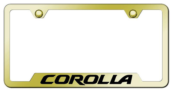 Toyota Corolla Gold Notched Laser Etched License Frame - GF.COR.EG