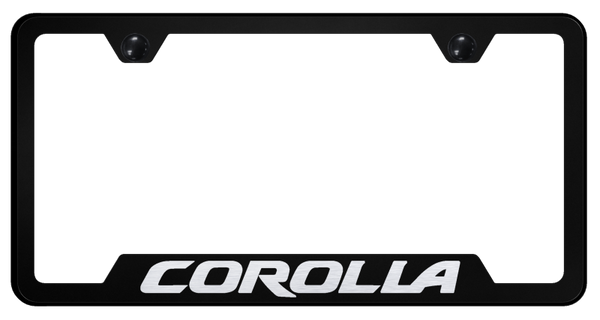 Toyota Corolla Cut-Out Frame - Laser Etched Black License Plate Frame - GF.COR.EB