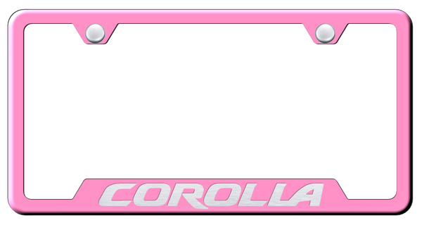 Toyota Corolla Cut-Out Frame - Laser Etched Pink License Plate Frame - GF.COR.EP