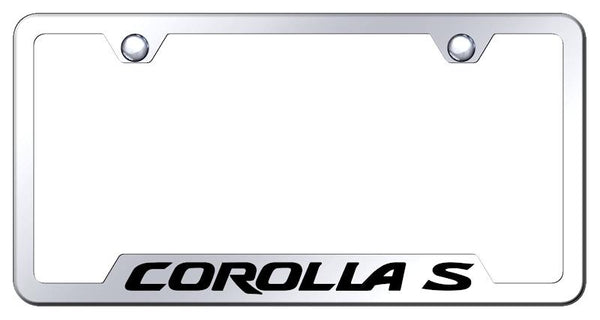 Toyota Corolla S Stainless Steel Notched Laser Etched License Frame - GF.COS.EC