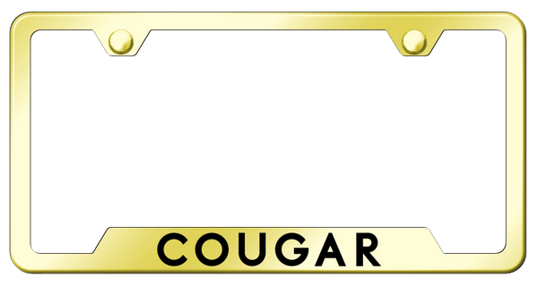 Mecury Cougar Cut-Out Frame - Laser Etched Gold License Plate Frame - GF.COU.EG