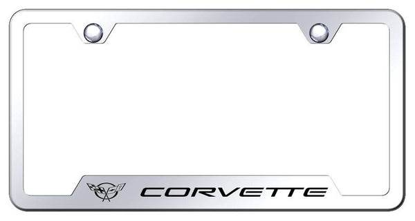 Chevrolet Corvette C5 Stainless Steel Notched Laser Etched License Frame - GF.COV5.EC