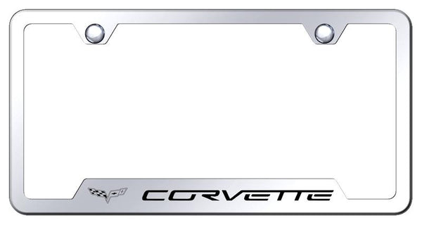 Chevrolet Corvette C6 Stainless Steel Notched Laser Etched License Frame - GF.COV6.EC