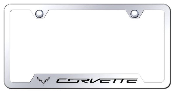 Chevrolet Corvette C7 Stainless Steel Notched Laser Etched License Frame - GF.COV7.EC