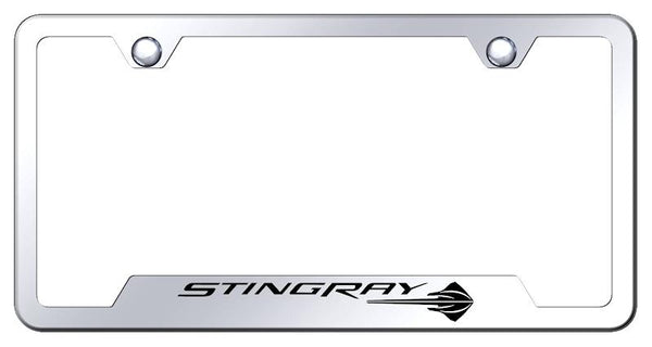 Chevrolet Corvette C7 Stringray Stainless Steel Notched Laser Etched License Frame - GF.COV7SR.EC