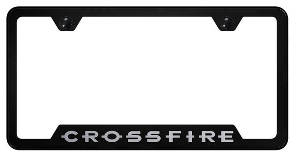 Chrysler Crossfire Black Notched Laser Etched License Frame - GF.CRO.EB