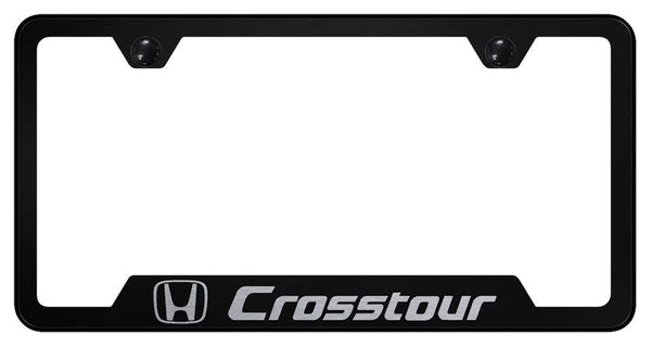 Honda CrossTour Black Notched Laser Etched License Frame - GF.CRT.EB