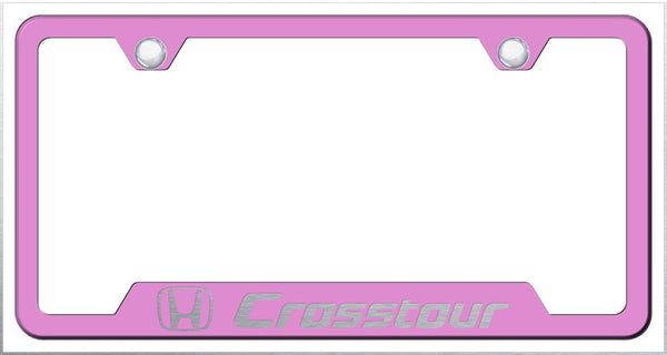 Honda CrossTour Pink Notched Laser Etched License Frame - GF.CRT.EP