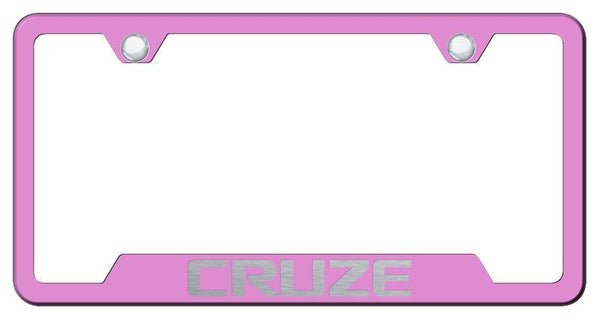 Chevrolet Cruze Pink Notched Laser Etched License Frame - GF.CRU.EP