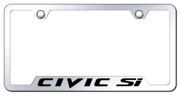 Honda Civic SI Stainless Steel Notched Laser Etched License Frame - GF.CSI.EC