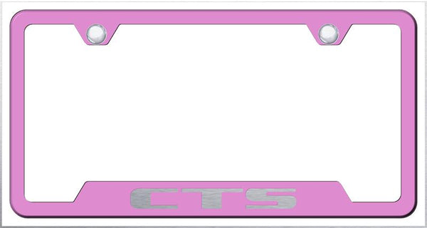 Cadillac CTS Pink Notched Laser Etched License Frame - GF.CTS.EP