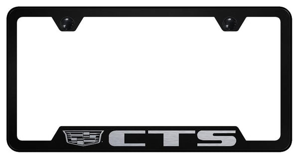 Cadillac CTS Black Notched Laser Etched License Frame - GF.CTS3.EB