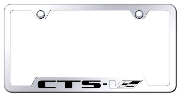 Cadillac CTS-V Stainless Steel Notched Laser Etched License Frame - GF.CTSV.EC