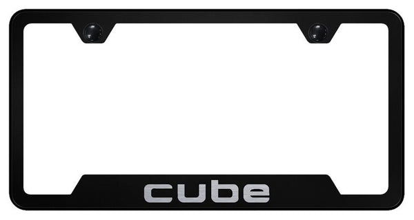 Nissan Cube Black Notched Laser Etched License Frame - GF.CUBE.EB