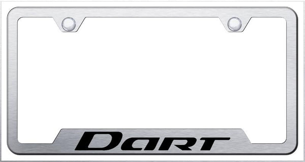 Dodge Dart Brushed Stainless Steel Notched Laser Etched License Frame - GF.DART.ES