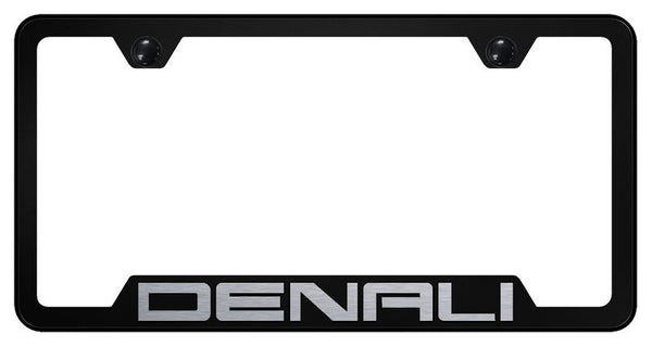 GMC Denali Black Notched Laser Etched License Frame - GF.DEN.EB