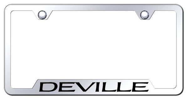 Cadillac Deville Stainless Steel Notched Laser Etched License Frame - GF.DEV.EC