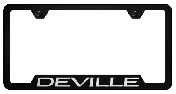 Cadillac Deville Cut-Out Frame - Laser Etched Black License Plate Frame - GF.DEV.EB