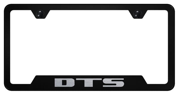 Cadillac DTS Black Notched Laser Etched License Frame - GF.DTS.EB