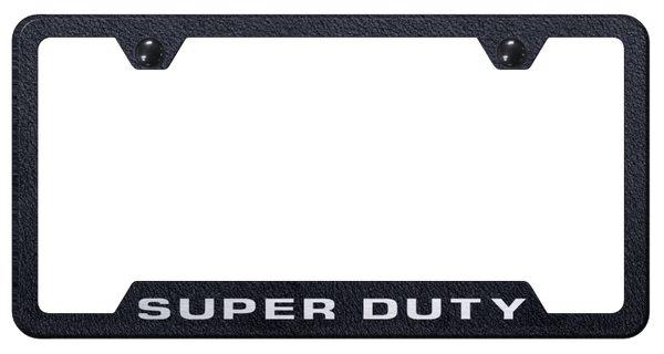 Ford Super Duty Cut-Out Frame - Laser Etched Rugged Black License Plate Frame - GF.DTY.ERB