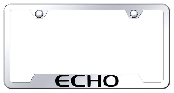 Toyota Echo Stainless Steel Notched Laser Etched License Frame - GF.ECH.EC