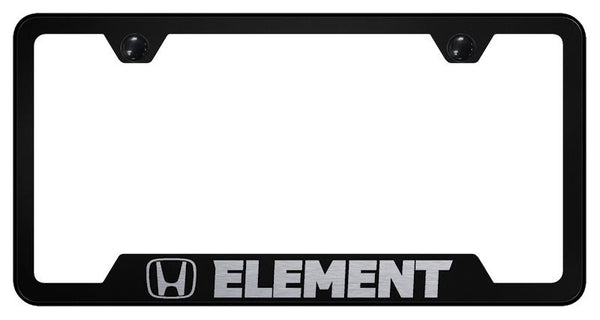 Honda Element Black Notched Laser Etched License Frame - GF.ELE.EB