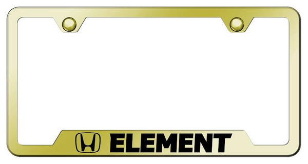 Honda Element Gold Notched Laser Etched License Frame - GF.ELE.EG