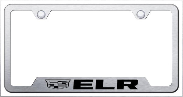 Cadillac ELR Brushed Stainless Steel Notched Laser Etched License Frame - GF.ELR3.ES